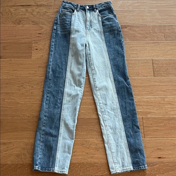 PacSun 90’s Boyfriend Two-Tone Blue Denim Jeans 26 - Picture 1 of 8
